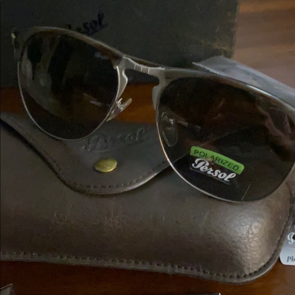 Persol Metal & Plastic Pilot Sunglasses